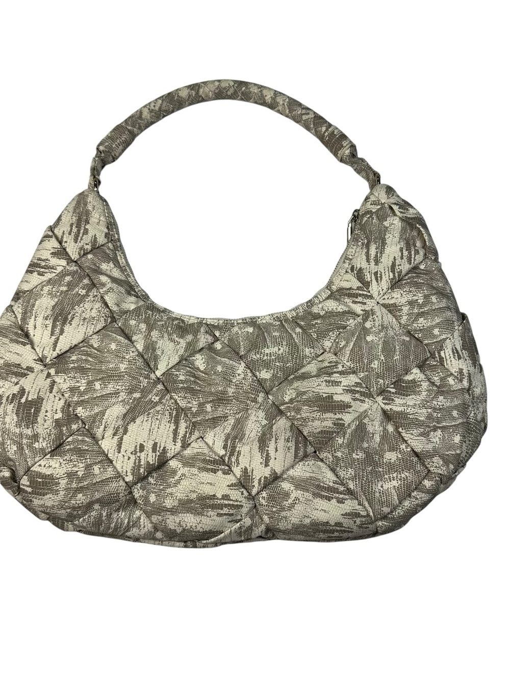 Jason Wu Dylan Woven Ivory Lizard Print Shoulder Bag Purse Handbag Nylon Preppy